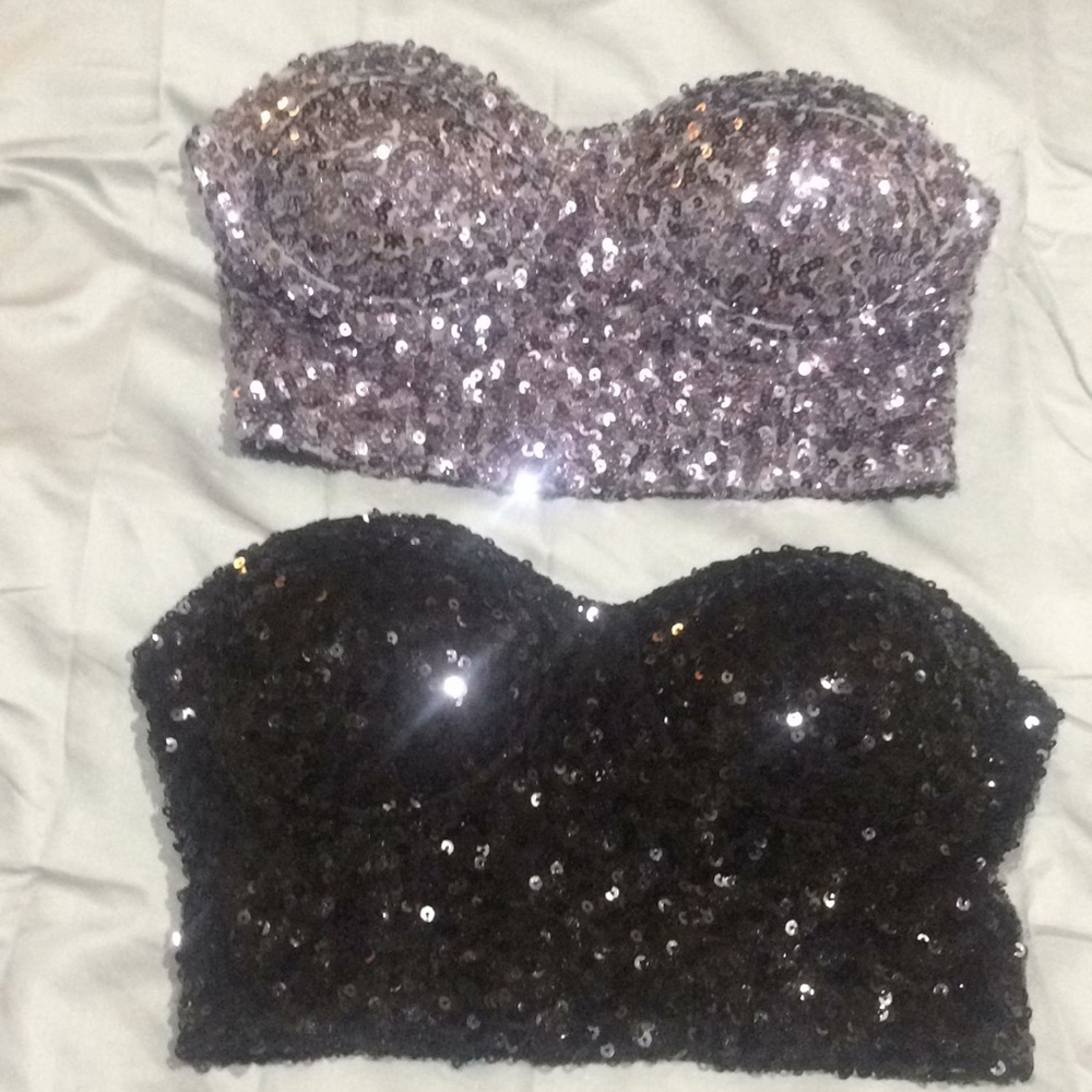 Crop top sequin bras